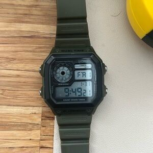 SKMEI watch for sale. Army green. Barley worn